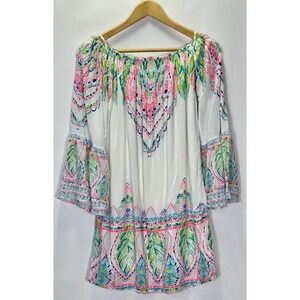 Lilly Pulitzer Dress Womens Sz: XS Nevis Coconut Coast Off Shoulder Bell Sleeve